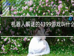 机器人解谜的4399游戏叫什么