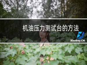 机油压力测试台的方法