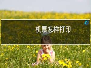 机票怎样打印