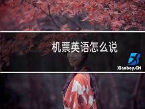 机票英语怎么说