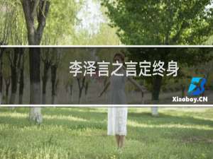 李泽言之言定终身(关于李泽言之言定终身的简介)