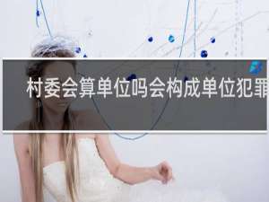 村委会算单位吗会构成单位犯罪吗