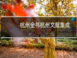 杭州全书杭州文献集成 第13册(关于杭州全书杭州文献集成 第13册的简介)