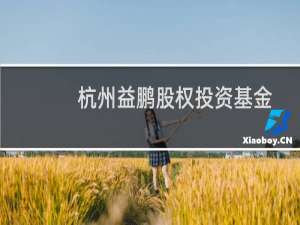 杭州益鹏股权投资基金管理有限公司(关于杭州益鹏股权投资基金管理有限公司的简介)