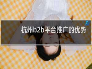 杭州b2b平台推广的优势