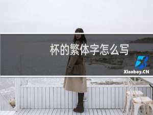 杯的繁体字怎么写