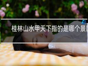 桂林山水甲天下指的是哪个景区