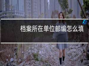 档案所在单位邮编怎么填