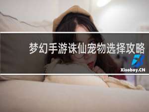 梦幻手游诛仙宠物选择攻略