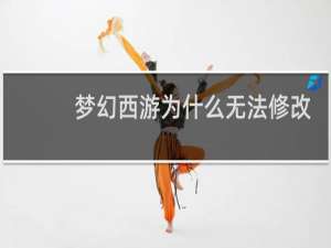 梦幻西游为什么无法修改