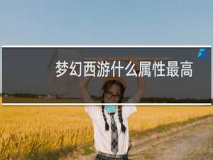 梦幻西游什么属性最高
