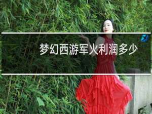 梦幻西游军火利润多少