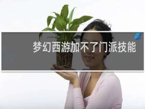 梦幻西游加不了门派技能
