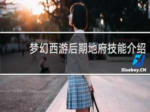 梦幻西游后期地府技能介绍