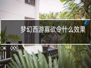 梦幻西游寡欲令什么效果