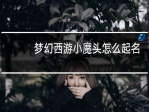 梦幻西游小魔头怎么起名