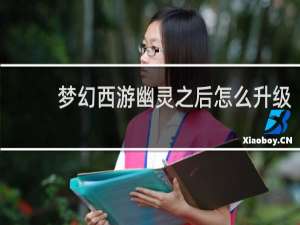 梦幻西游幽灵之后怎么升级