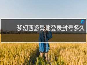 梦幻西游异地登录封号多久