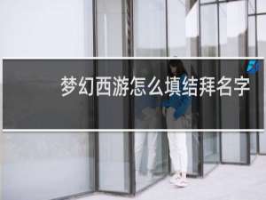 梦幻西游怎么填结拜名字