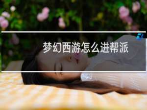 梦幻西游怎么进帮派