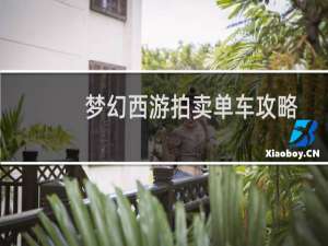 梦幻西游拍卖单车攻略
