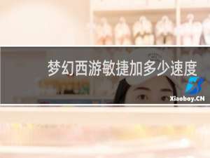 梦幻西游敏捷加多少速度