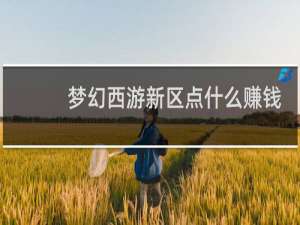 梦幻西游新区点什么赚钱