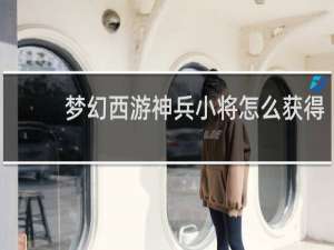 梦幻西游神兵小将怎么获得