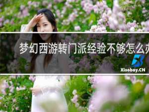 梦幻西游转门派经验不够怎么办
