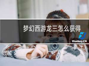 梦幻西游龙三怎么获得