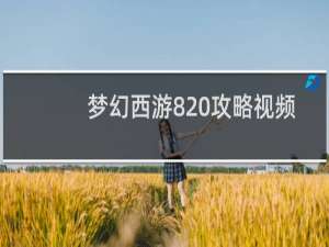 梦幻西游820攻略视频