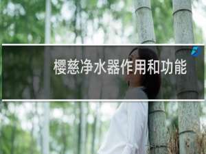 樱慈净水器作用和功能
