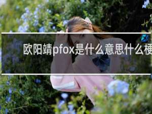欧阳靖pfox是什么意思什么梗