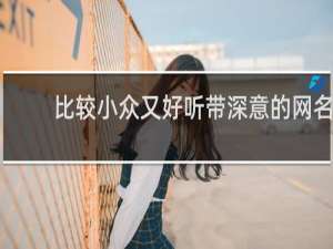 比较小众又好听带深意的网名