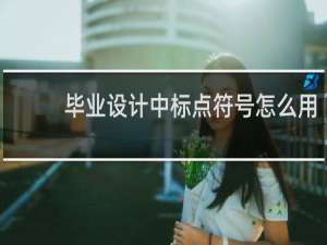 毕业设计中标点符号怎么用