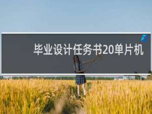 毕业设计任务书 单片机