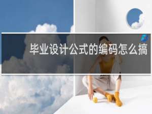 毕业设计公式的编码怎么搞