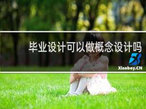 毕业设计可以做概念设计吗