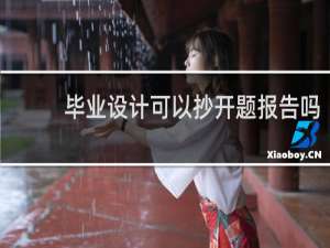 毕业设计可以抄开题报告吗