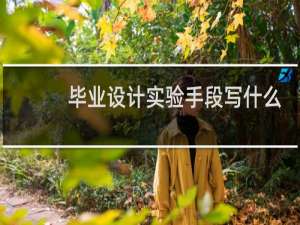 毕业设计实验手段写什么