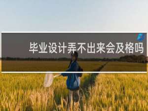 毕业设计弄不出来会及格吗