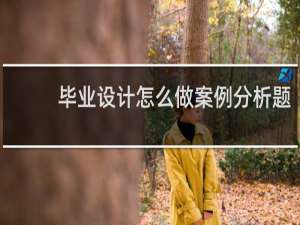 毕业设计怎么做案例分析题