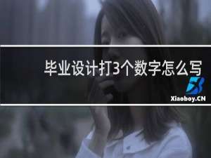 毕业设计打3个数字怎么写