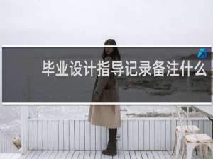 毕业设计指导记录备注什么