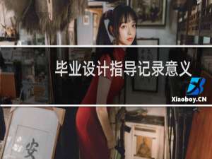 毕业设计指导记录意义