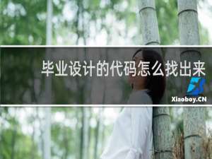 毕业设计的代码怎么找出来