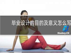 毕业设计的目的及意义怎么写
