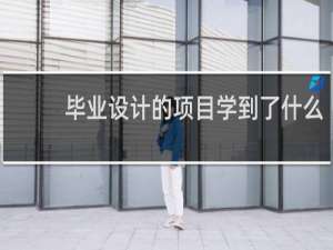 毕业设计的项目学到了什么