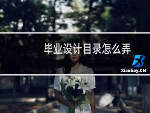 毕业设计目录怎么弄