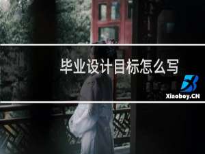 毕业设计目标怎么写